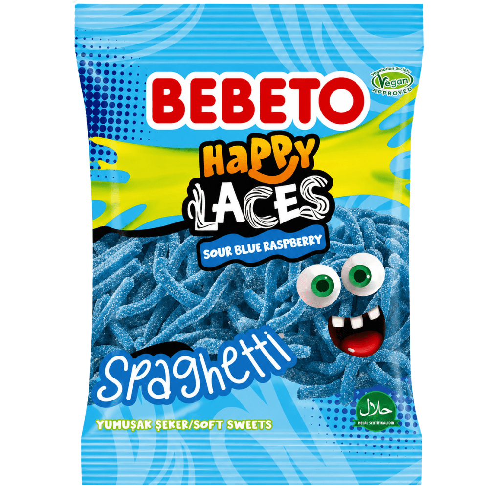 Bebeto Spaghetti Happy Laces Ácido Frambuesa Azul