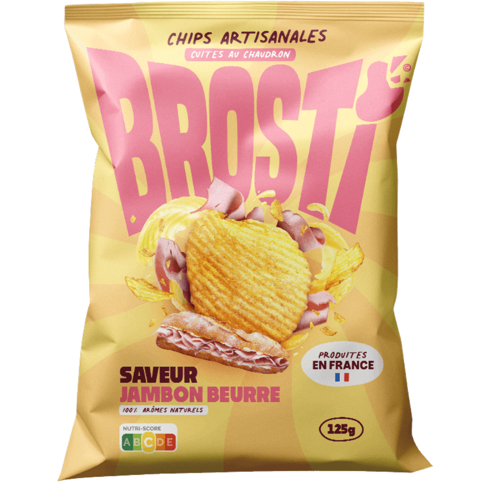 Brosti Jambon Beurre de McFly & Carlito, chips croustillantes cuites au chaudron et artisanales saveur jambon beurre – disponible sur My American Shop