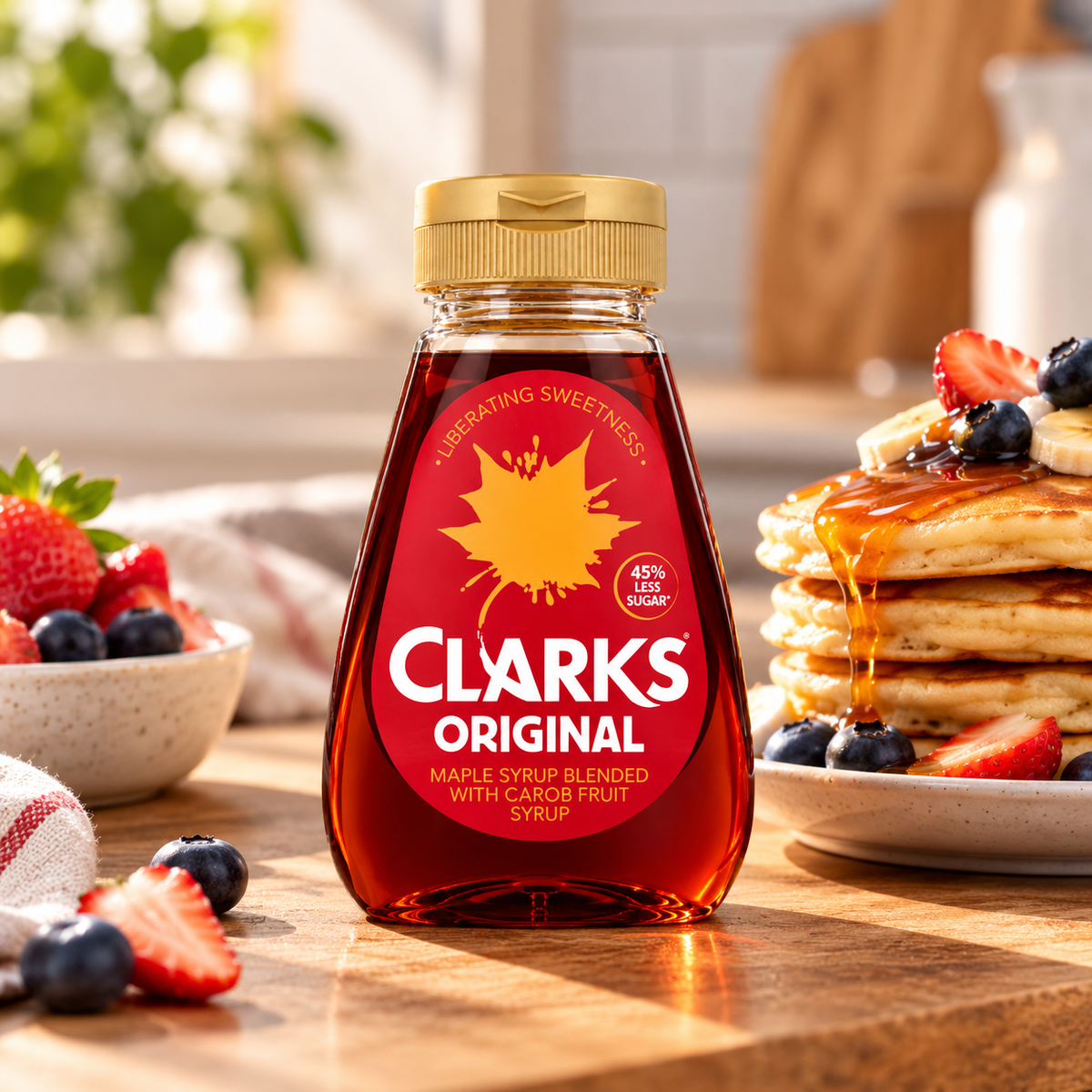 Jarabe de frutas de arce y algarroba original de Clarks