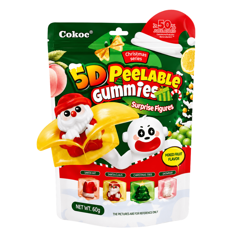 Cokoc Christmas Gomitas 5D Despegables Sabor Frutas Mixtas