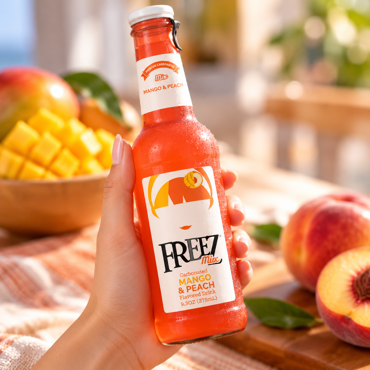 Refresco Freez de mango y melocotón