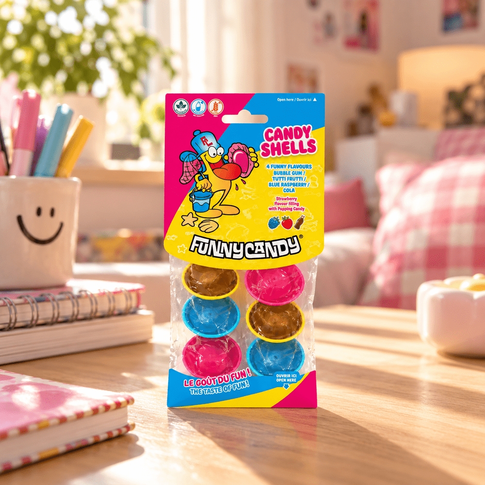 Caramelos divertidos con cobertura crujiente