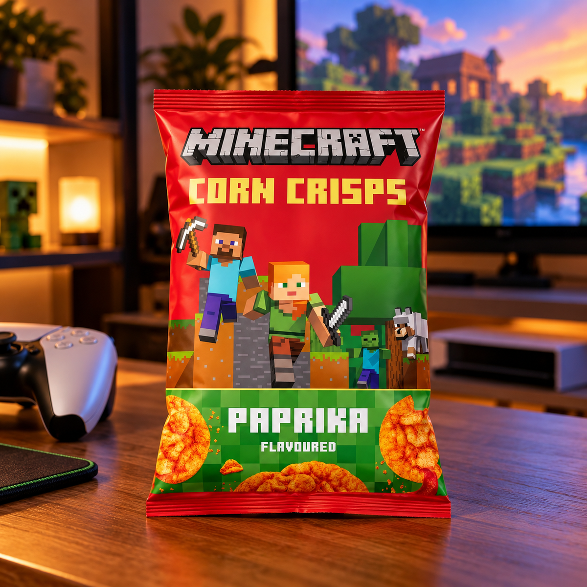 Crujientes de maíz Minecraft sabor pimentón