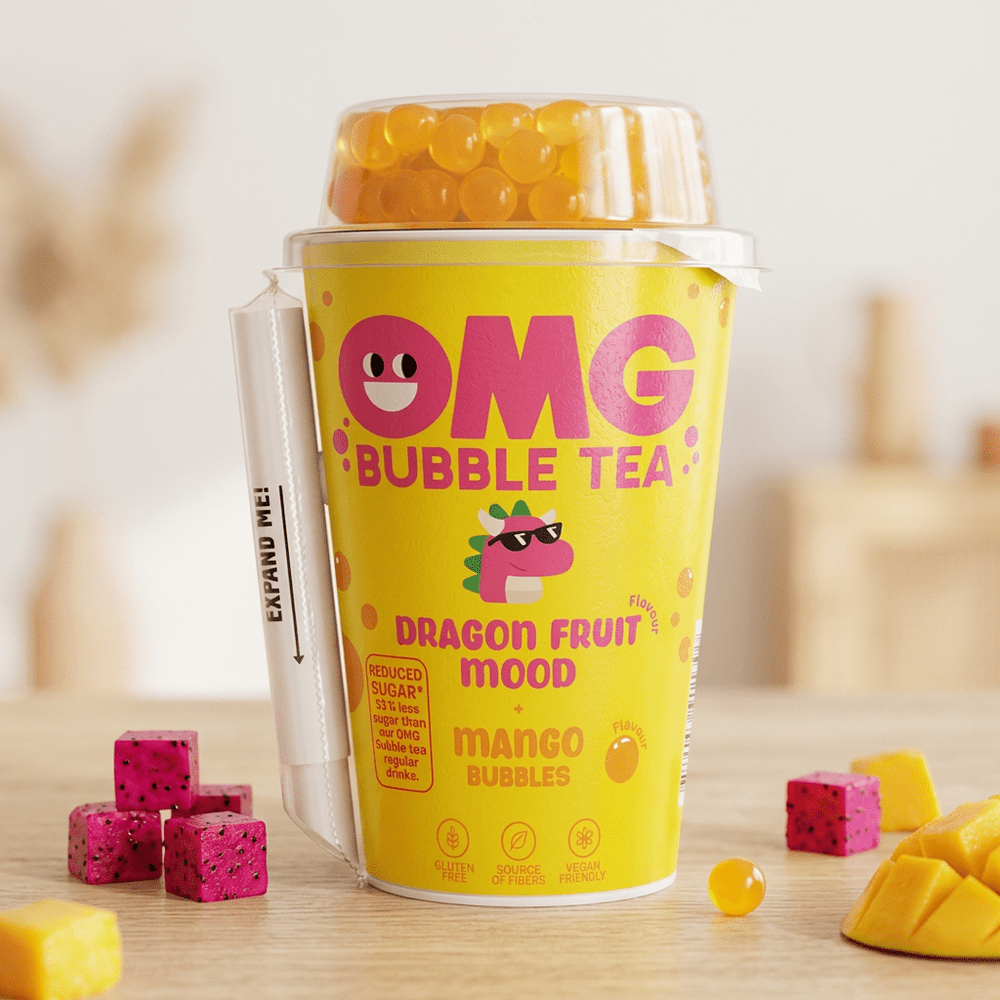 OMG Té de burbujas con fruta del dragón y mango