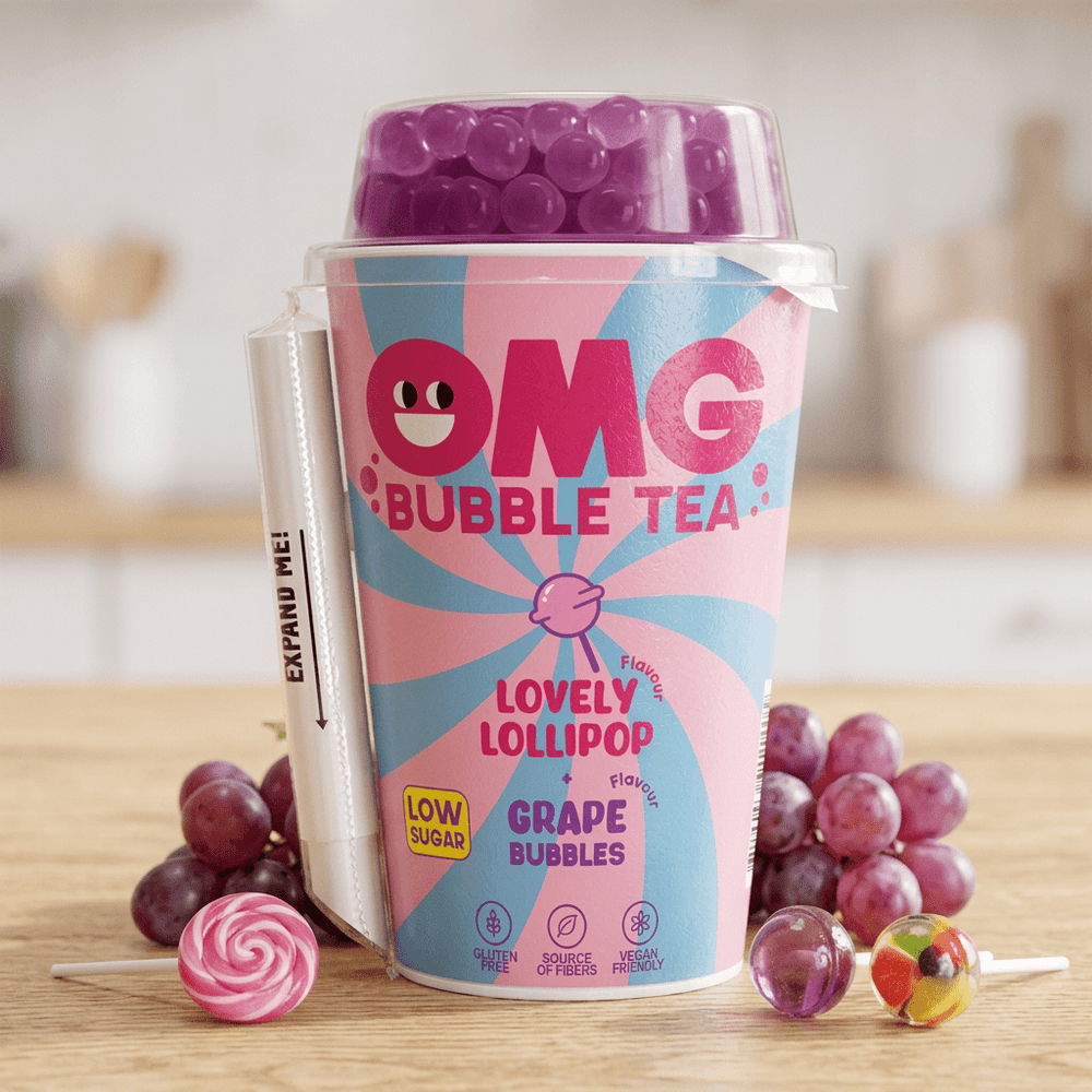 OMG Bubble Tea Lollipop Encantador y Uva