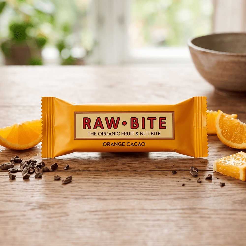 Rawbite Barritas de Fruta y Frutos Secos Naranja Cacao