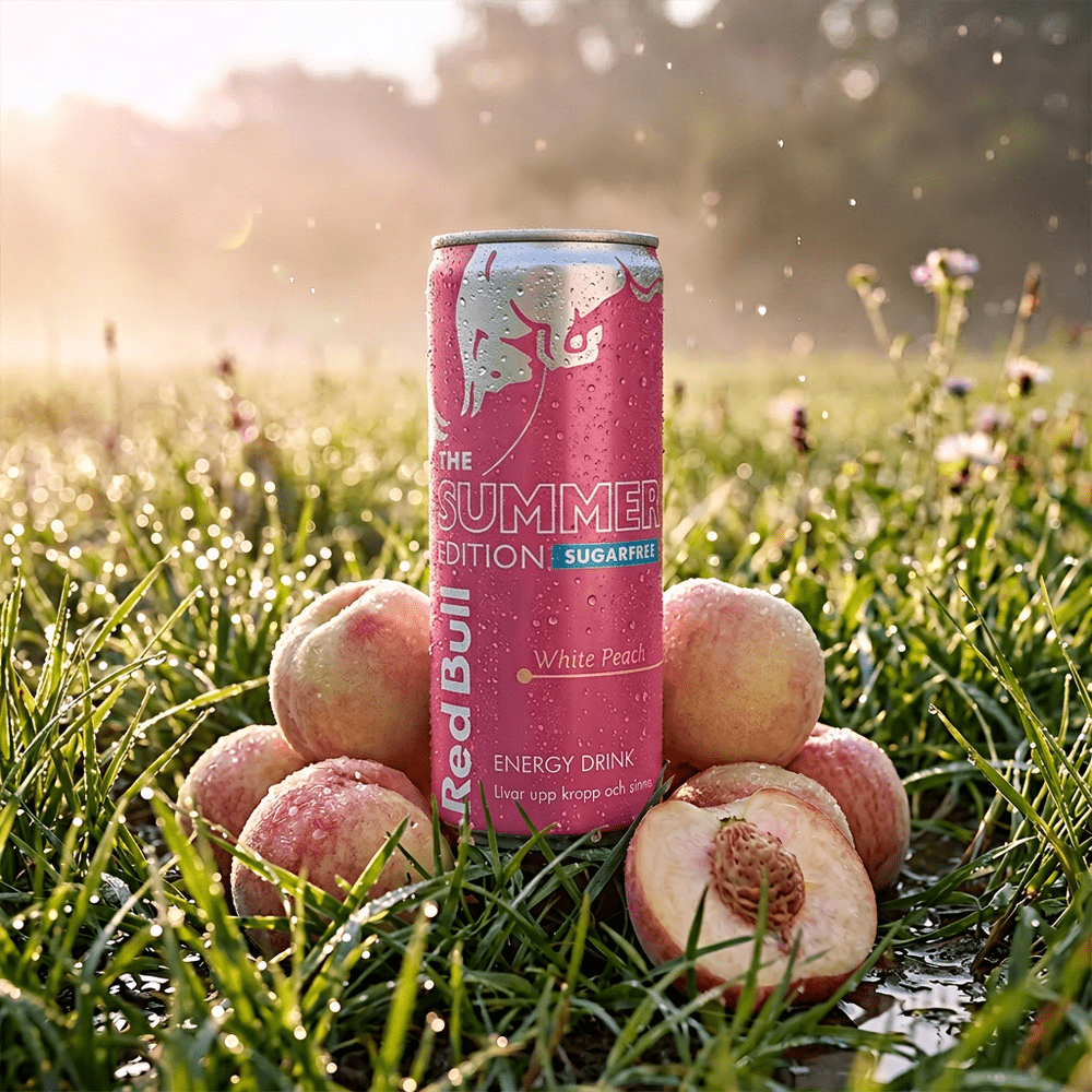 Red Bull Energy Drink Edición de Verano Sin Azúcar Melocotón Blanco