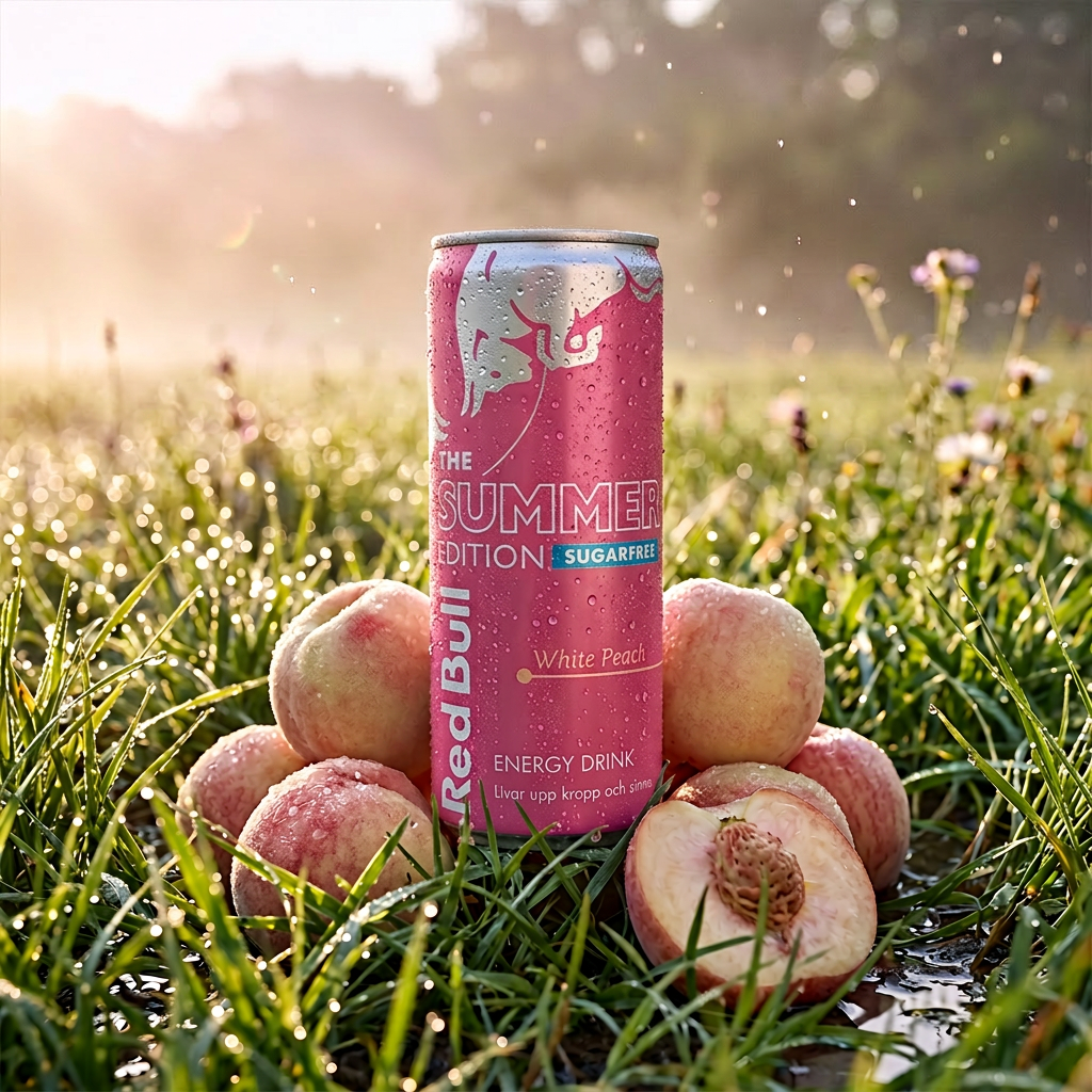 Red Bull Energy Drink Edición de Verano Sin Azúcar Melocotón Blanco
