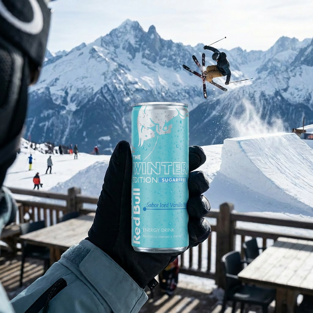 Red Bull Energy Drink Edición de Invierno Sin Azúcar Vainilla Helada Baya