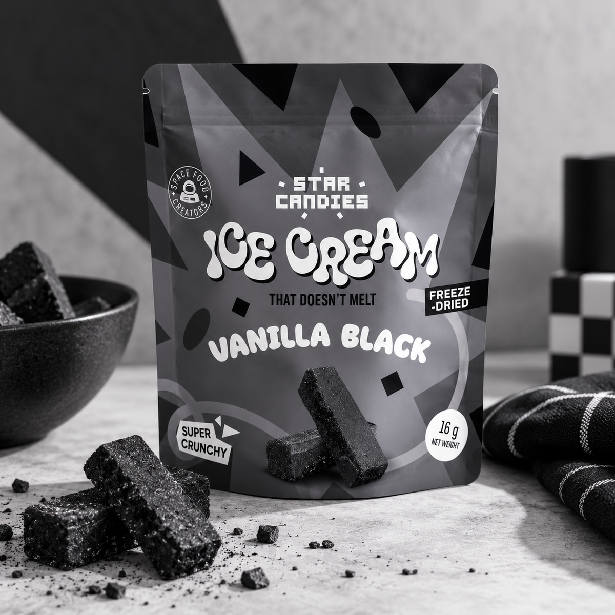 Helado liofilizado de vainilla negra Star Candies pequeño