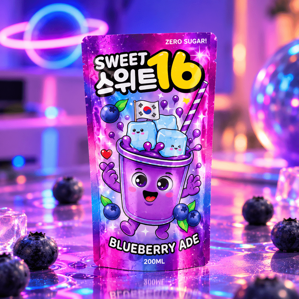 Sweet16 arándano con gas sin azúcar