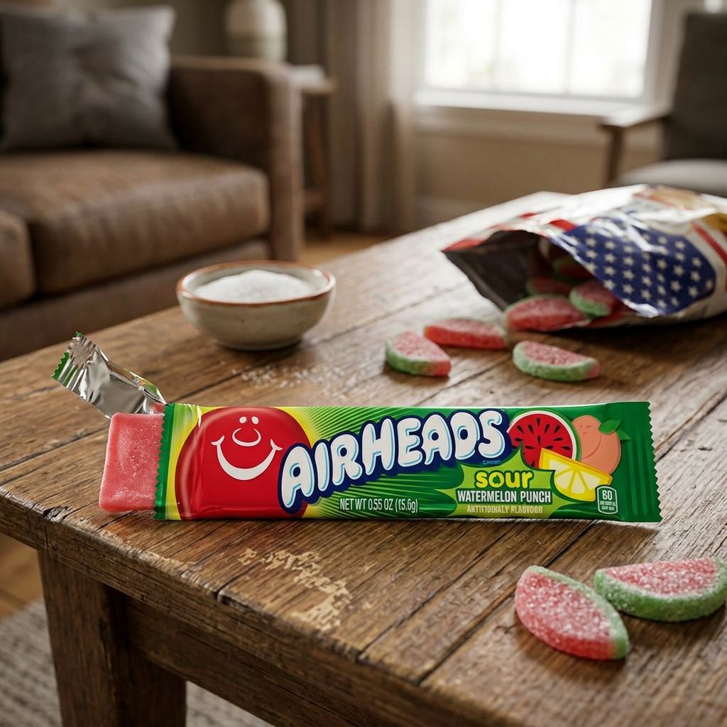 Airheads Sour Watermelon, bonbon américain acidulé saveur pastèque, importé des États-Unis, disponible sur My American Shop