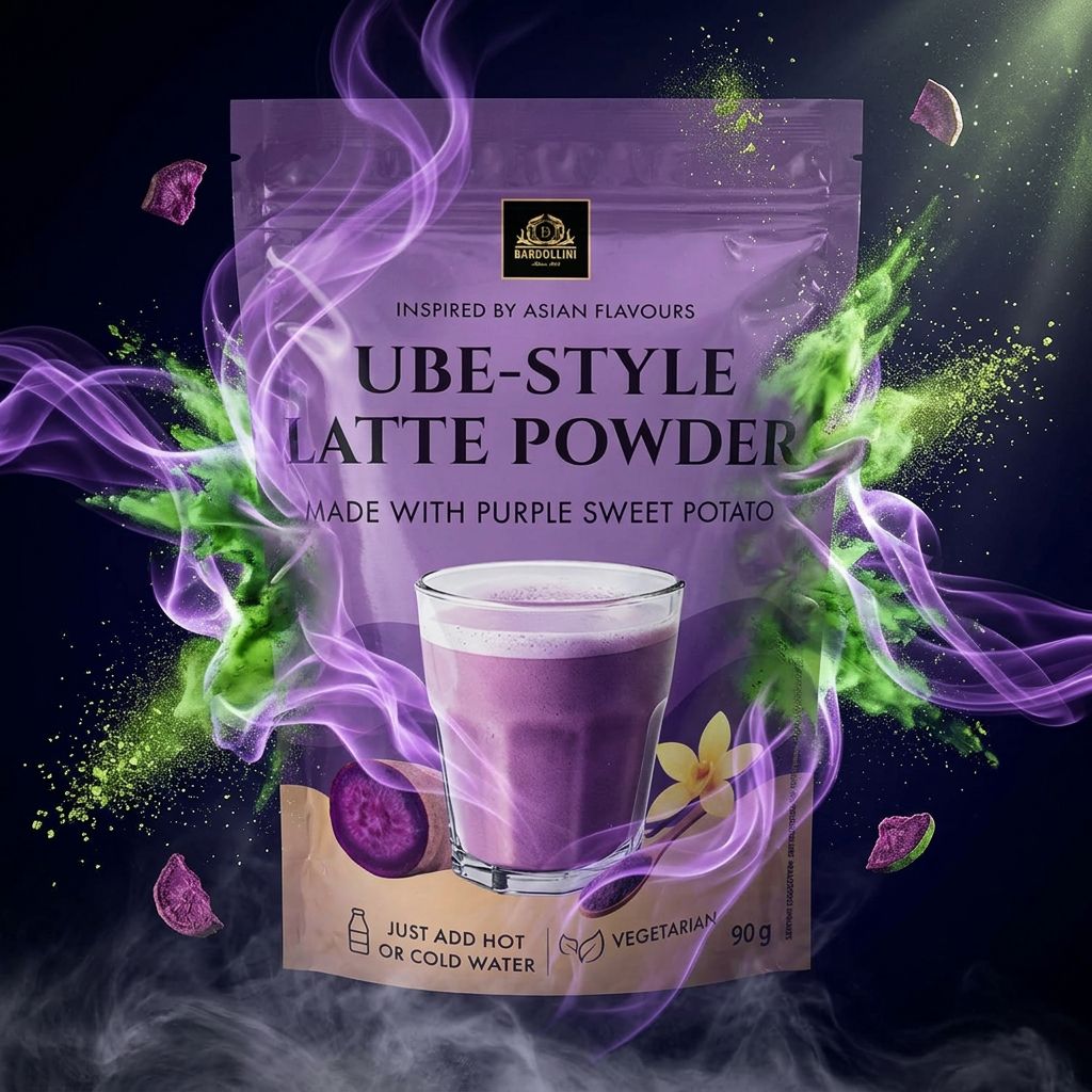 Bardollini Matcha Ube Style Latte, poudre violette au matcha et patate douce, disponible sur My American Shop