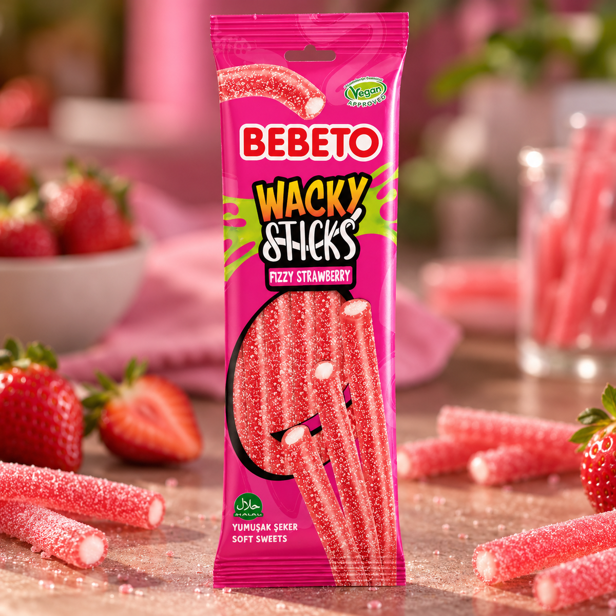 Bebeto Wacky Sticks Fizz de Fresa