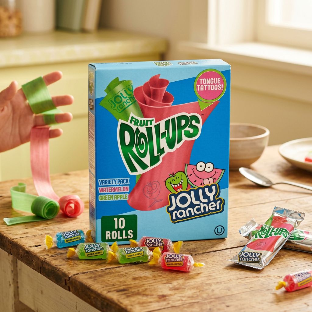 Betty Crocker Fruit Roll-Ups Jolly Rancher, rouleau de fruit fruité acidulé, importé des USA, disponible sur My American Shop