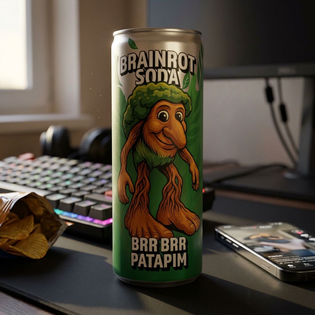 Brainrot Soda Brr Brr Patapim, soda pétillant zéro sucre arômes fruités, canette importée USA, disponible sur My American Shop