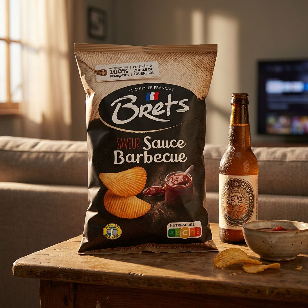 Chips Brets Flavour Barbecue arôme fumé, format sachet, disponible sur My American Shop