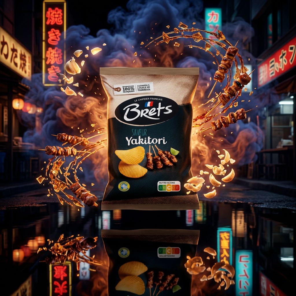 Chips Brets Flavour Yakitori, saveur soja grillé, snack français importé, disponible sur My American Shop