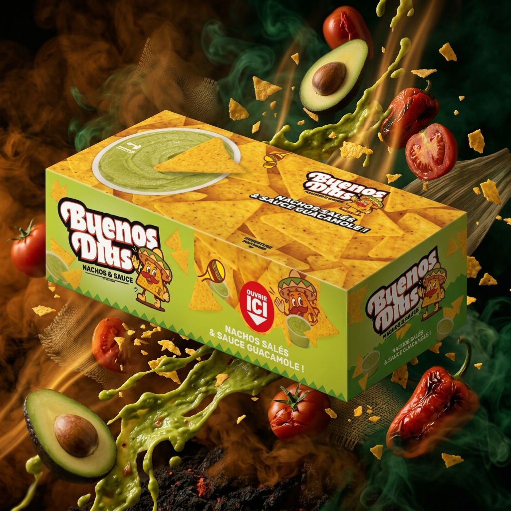 Buenos Dias Nachos Salés et Sauce Guacamole, kit apéro duo maïs et dip avocat, disponible sur My American Shop