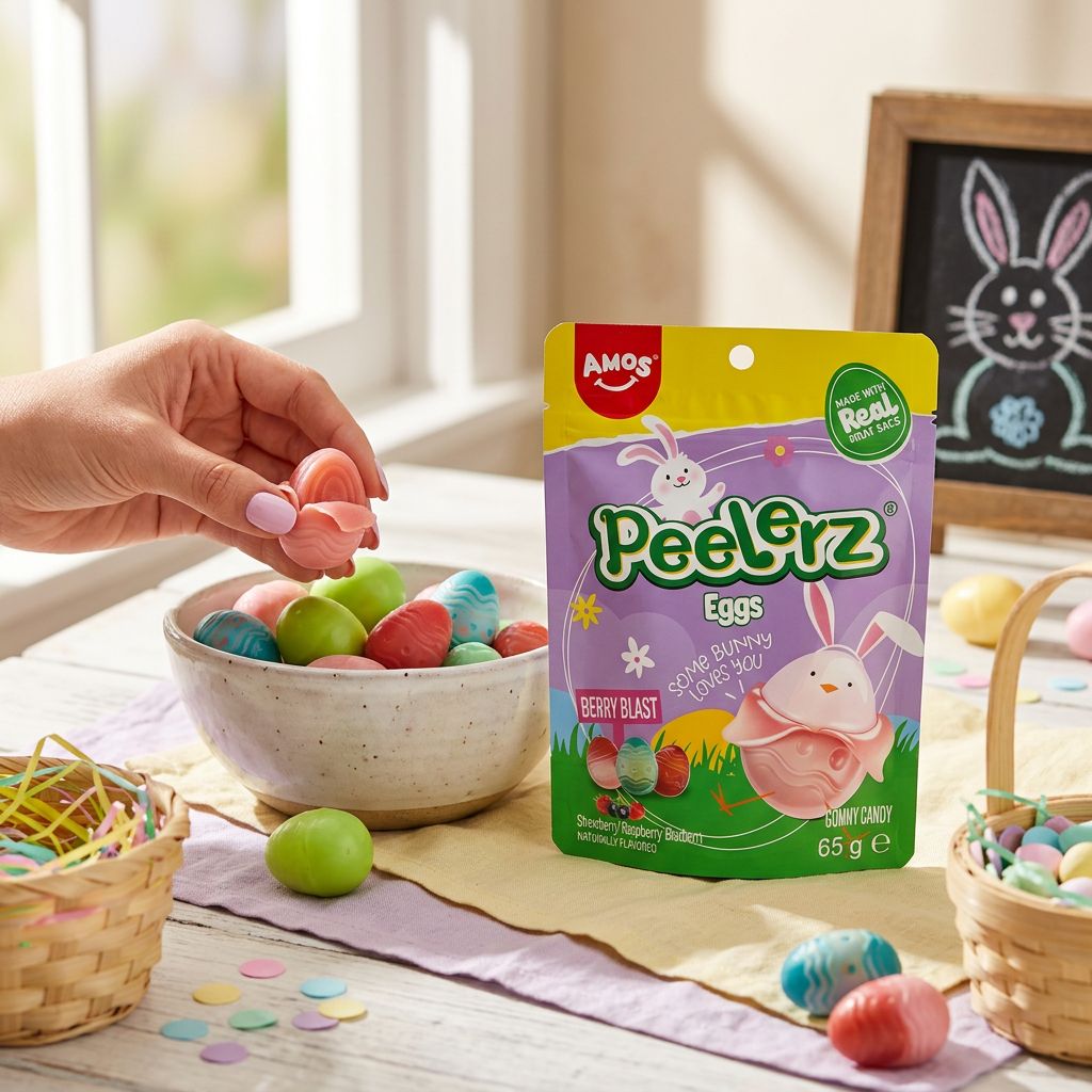 Huevos de gomita Amos Peelerz para Pascua