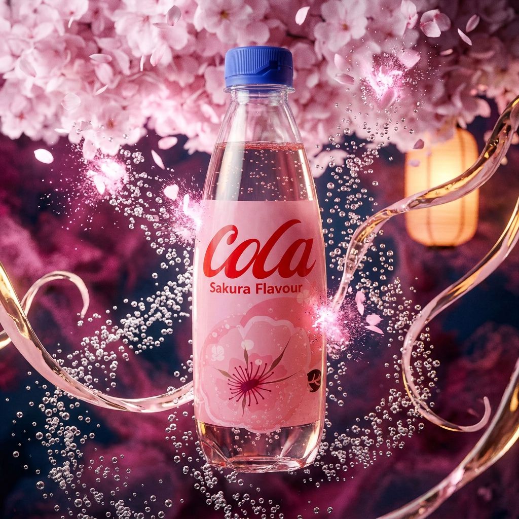 Cola Sakura, soda japonais aromatisé fleur de cerisier, canette importée du Japon, disponible sur My American Shop