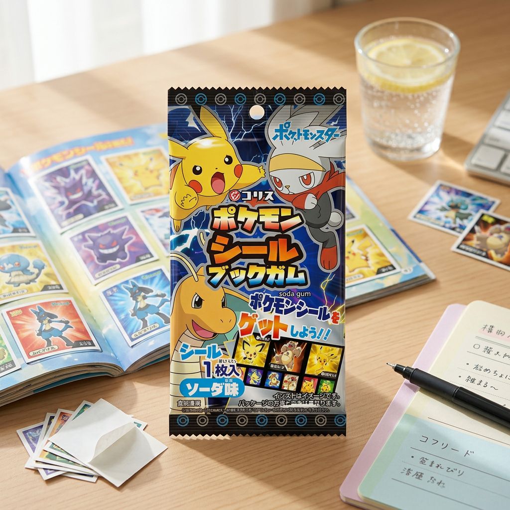 Coris Pokemon Seal Book Gum Soda