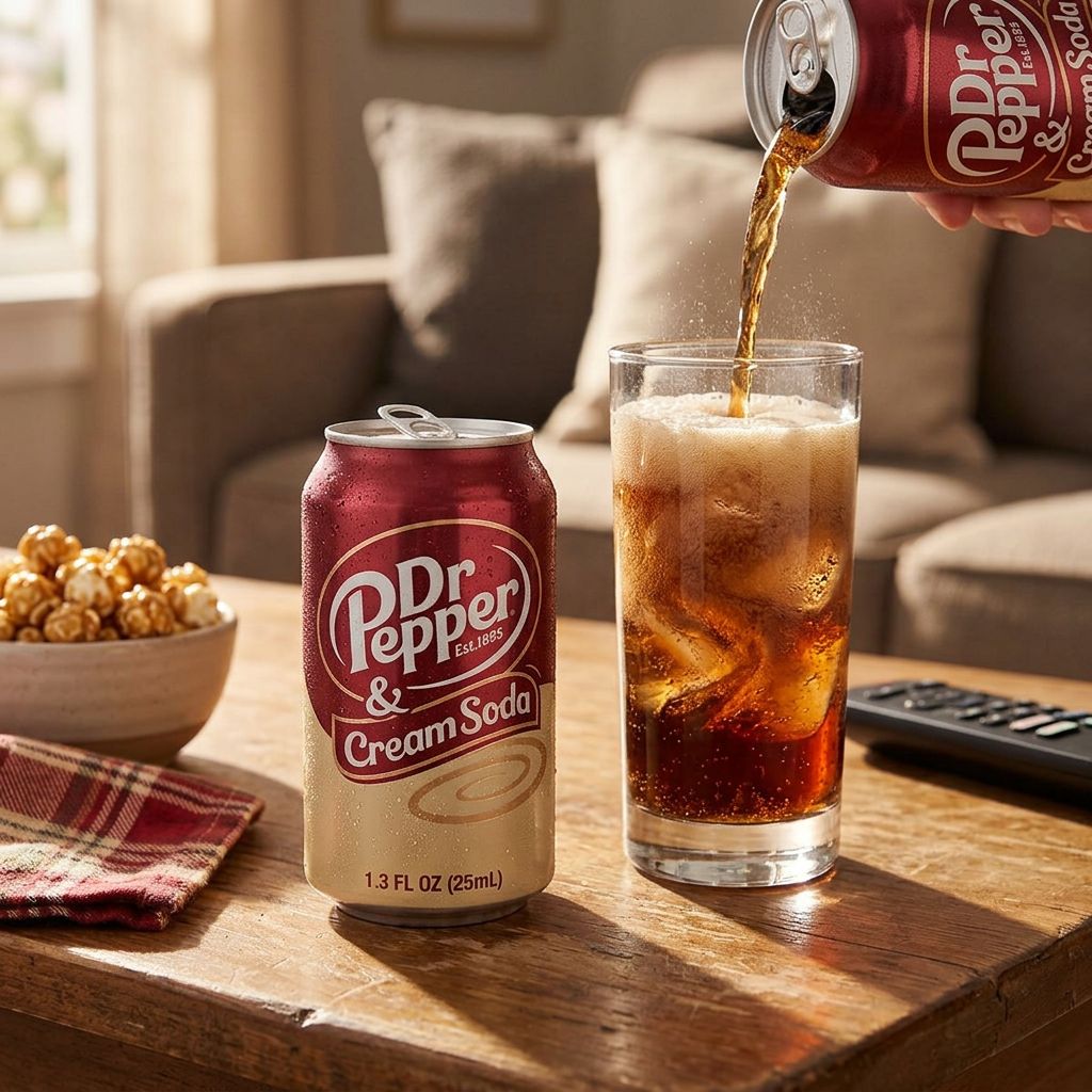 Dr Pepper Cream Soda en canette 355ml, soda américain crémeux aux 23 arômes, importé des USA, disponible sur My American Shop