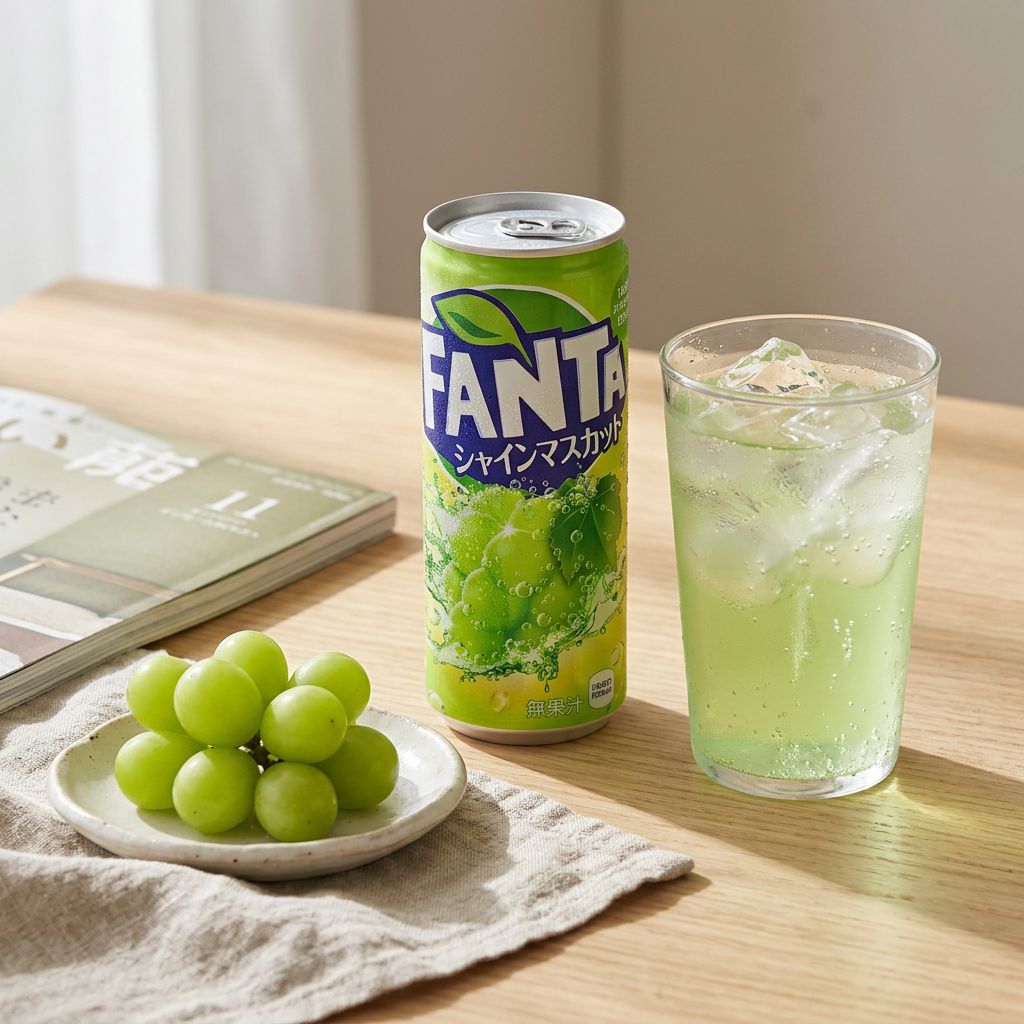 Fanta Japan Shine Muscat Big, soda japonais raisin grand format édition limitée, disponible sur My American Shop
