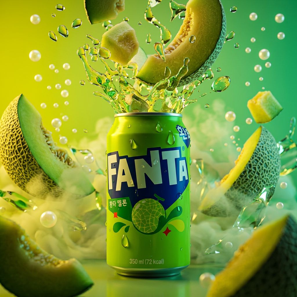 Fanta Korea Melon, soda coréen saveur melon en canette, édition exclusive Corée du Sud, disponible sur My American Shop