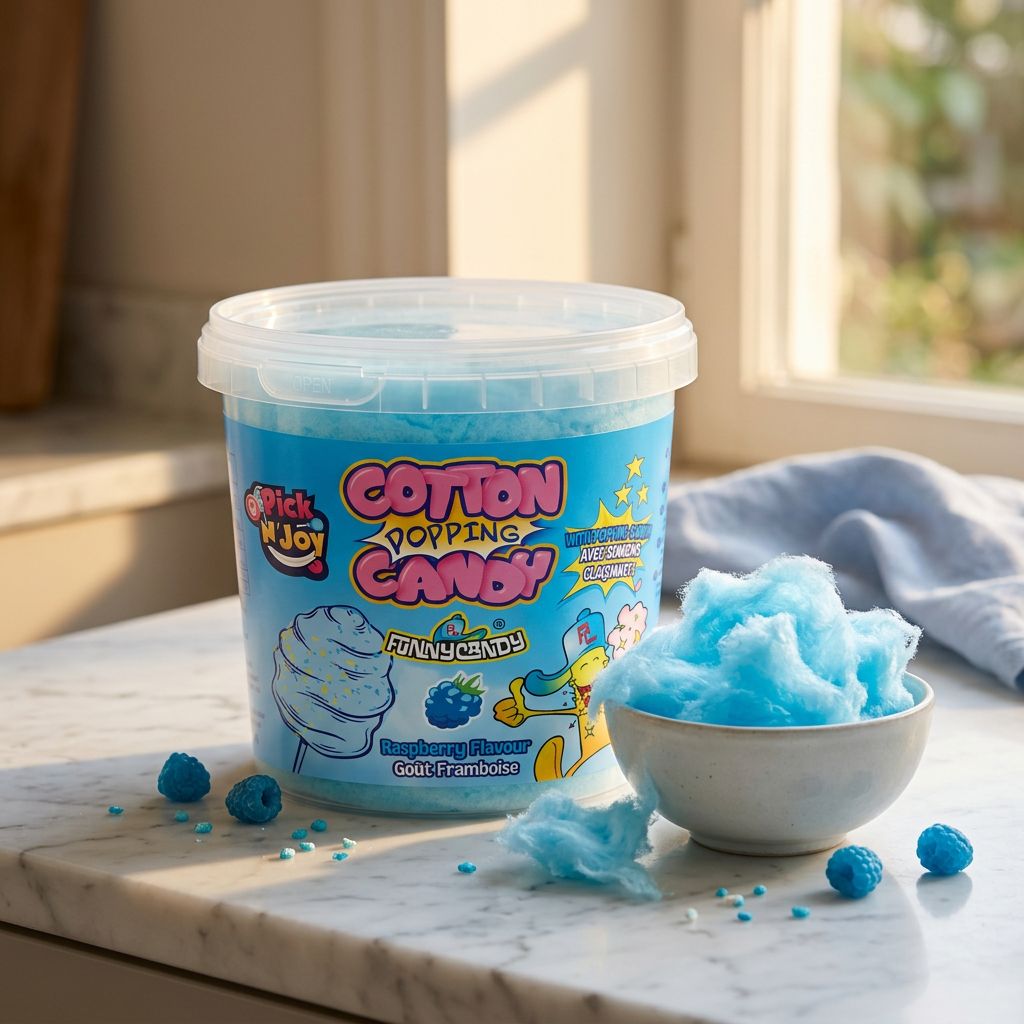 Funnycandy Poppin Algodón de azúcar Frambuesa Azul