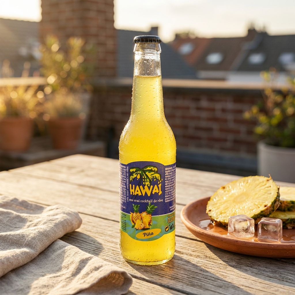 Botella de cristal de piña Hawái