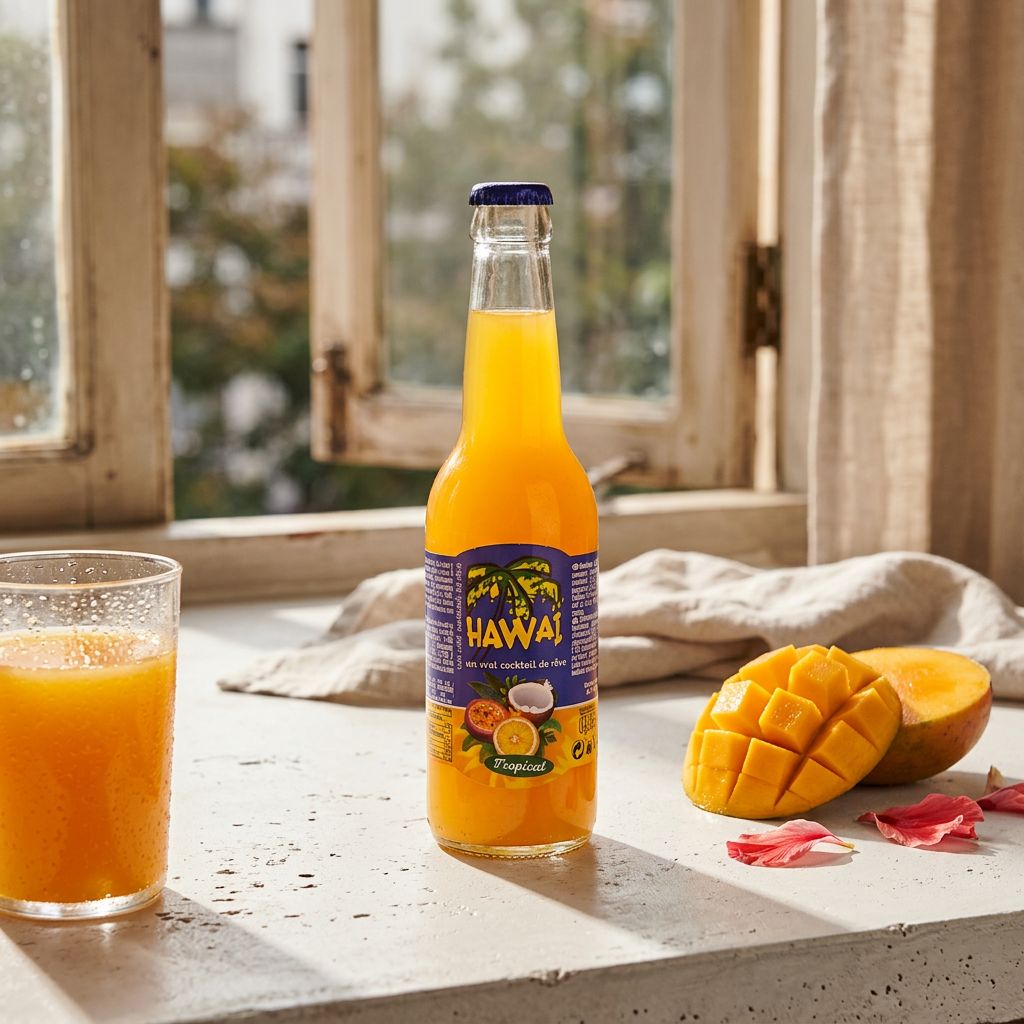 Botella de cristal Hawái Tropical