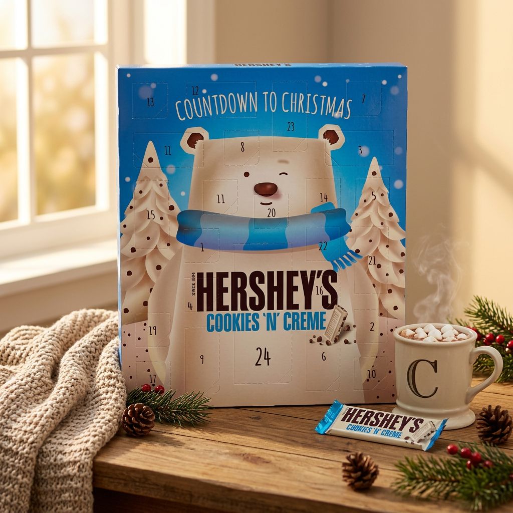 Calendrier de l'Avent Hershey's Cookies and Cream, 24 cases, chocolat américain importé, disponible sur My American Shop