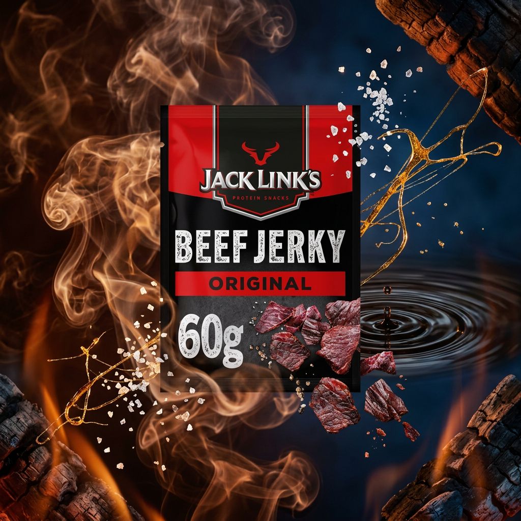 Jack Link's Beef Jerky Original 60g, snack protéiné américain séché et mariné, disponible sur My American Shop