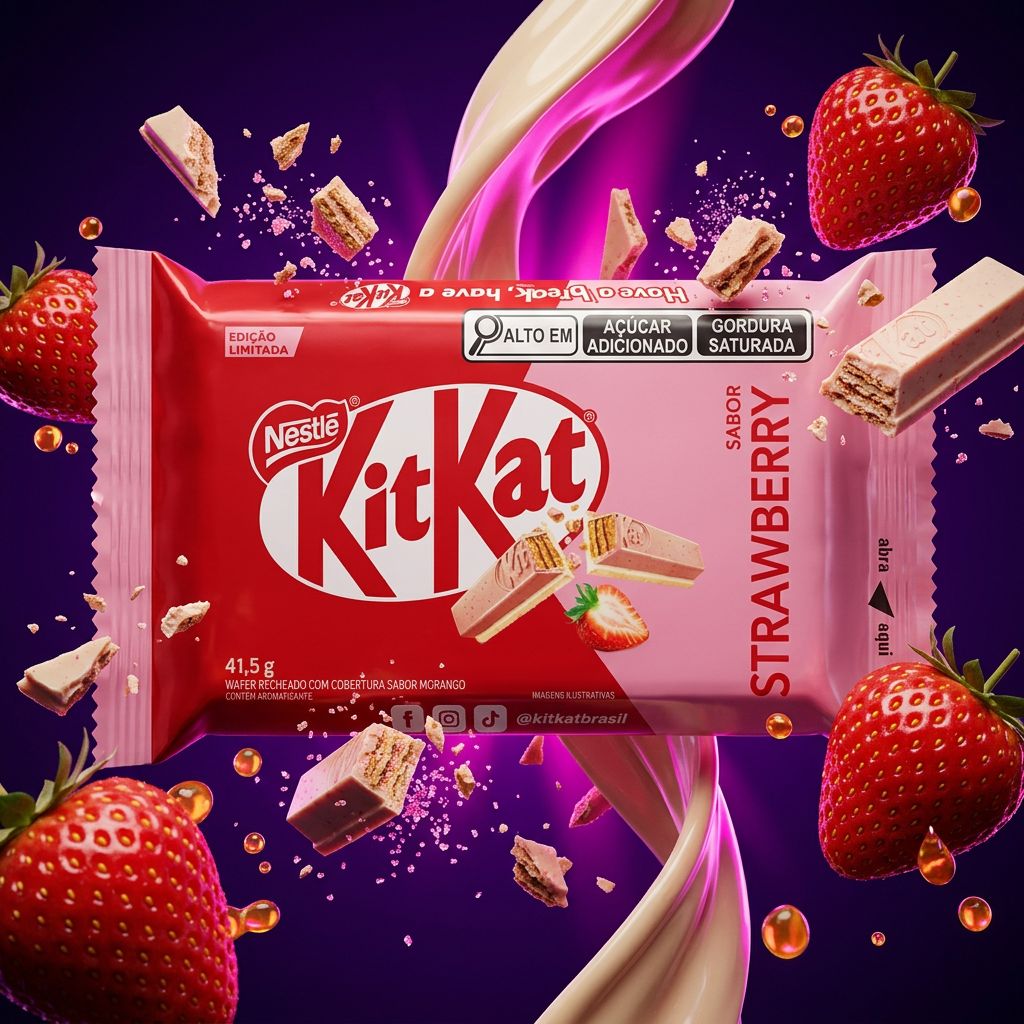 Kit Kat Strawberry americain, barre gaufrette chocolat blanc fraise, edition US Hershey, disponible sur My American Shop