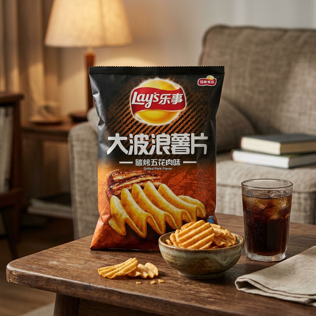 Lay's Deep Ridged Sabor Costillas a la Brasa