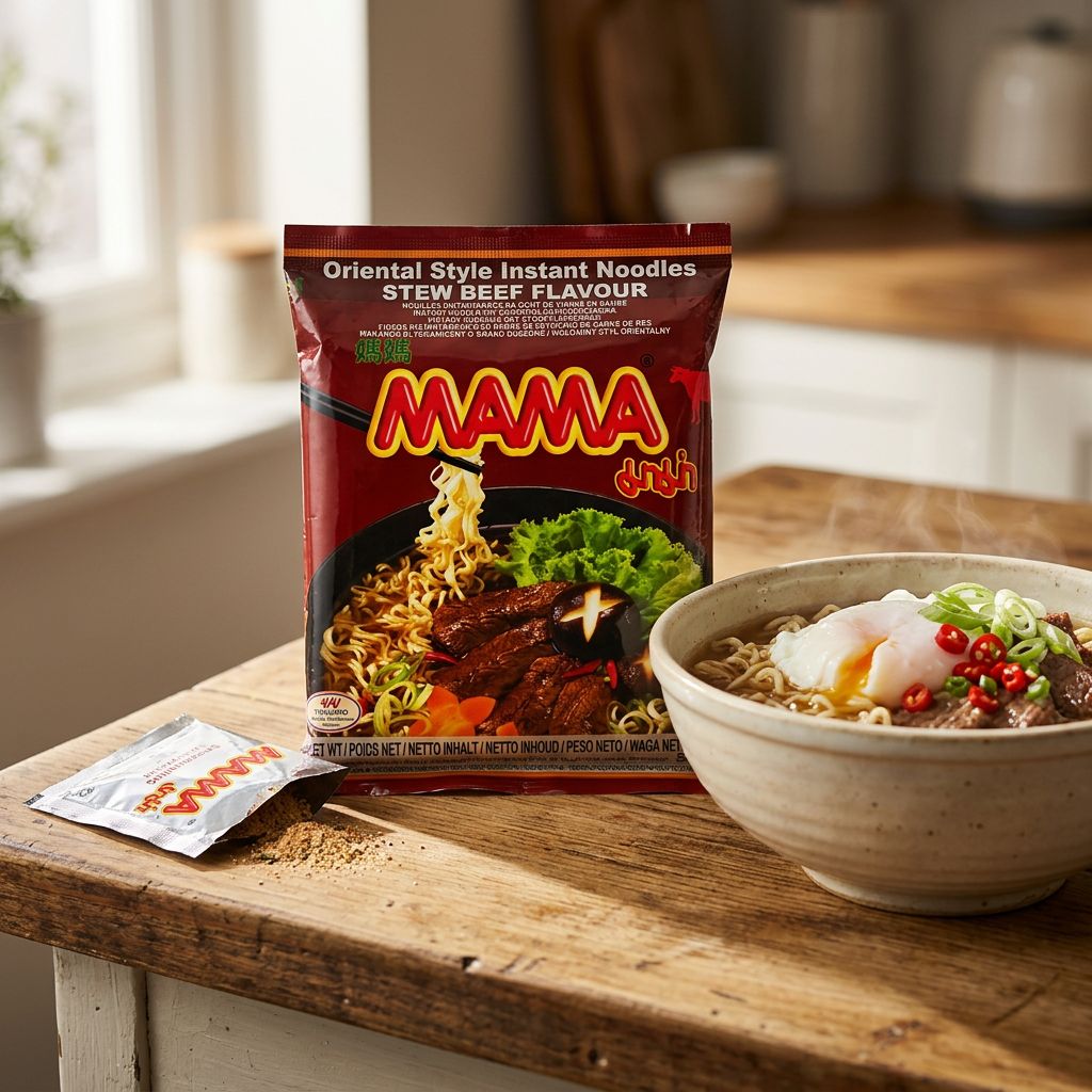 Fideos instantáneos Mama sabor estofado de carne de res
