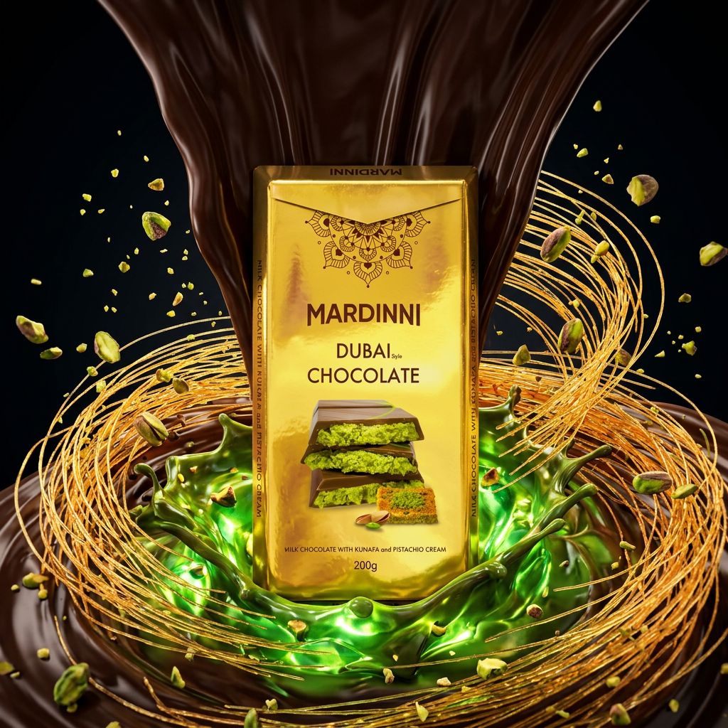 Chocolate Mardinni Dubai con Kunafa y Crema de Pistacho Mediano