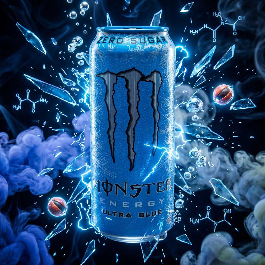 Monster Ultra Blue Zero Sugar, canette 500ml sans sucre importée des USA, disponible sur My American Shop