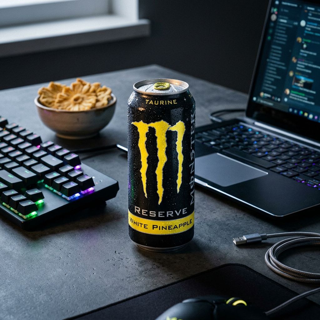 Monster Energy Reserve White Pineapple 473ml, boisson énergisante américaine saveur ananas blanc, disponible sur My American Shop