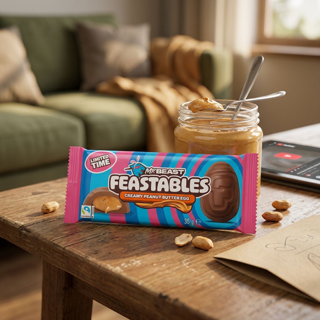 Mr Beast Feastables Huevos de Mantequilla de Cacahuete Cremosa