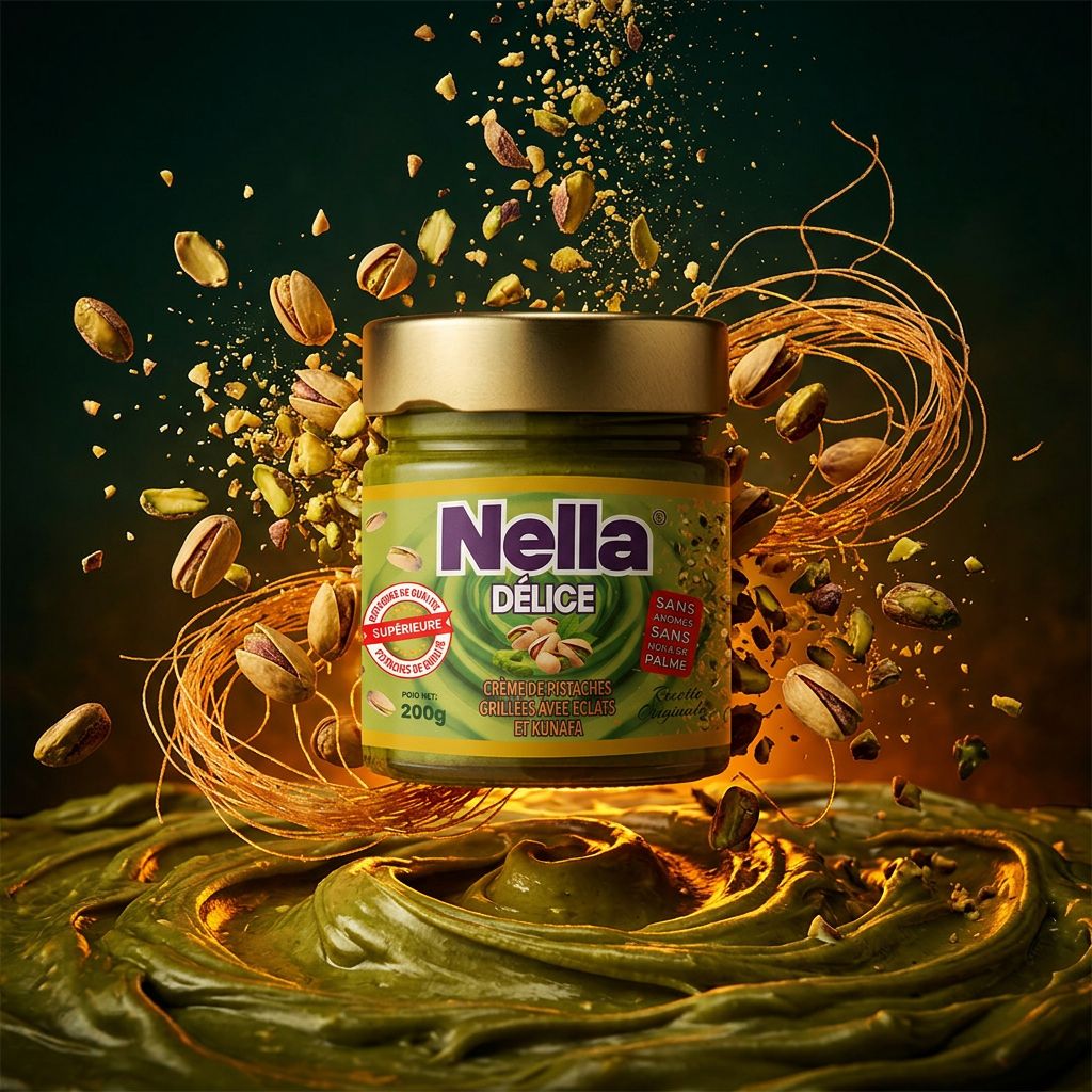 Crema de pistacho tostado Nella Délice con kadaif
