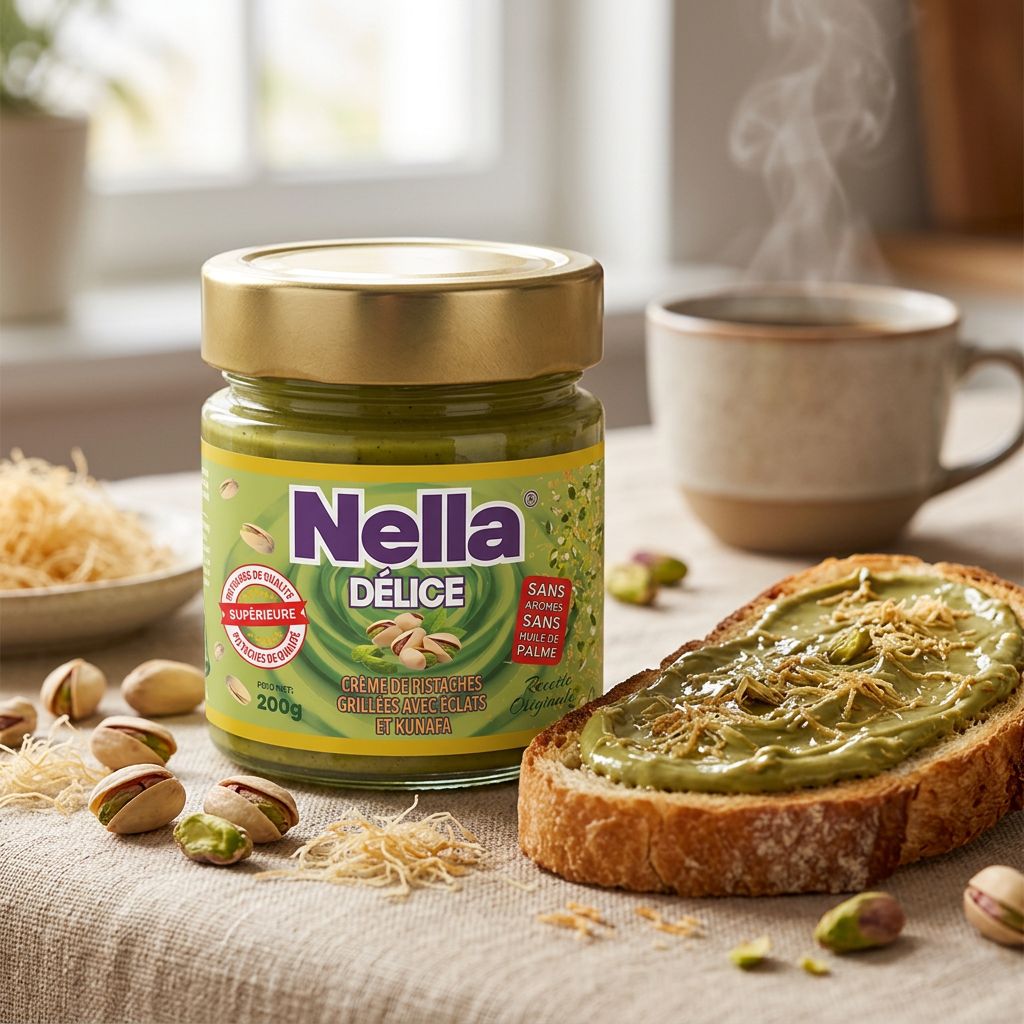 Crema de pistacho tostado Nella Délice con kadaif