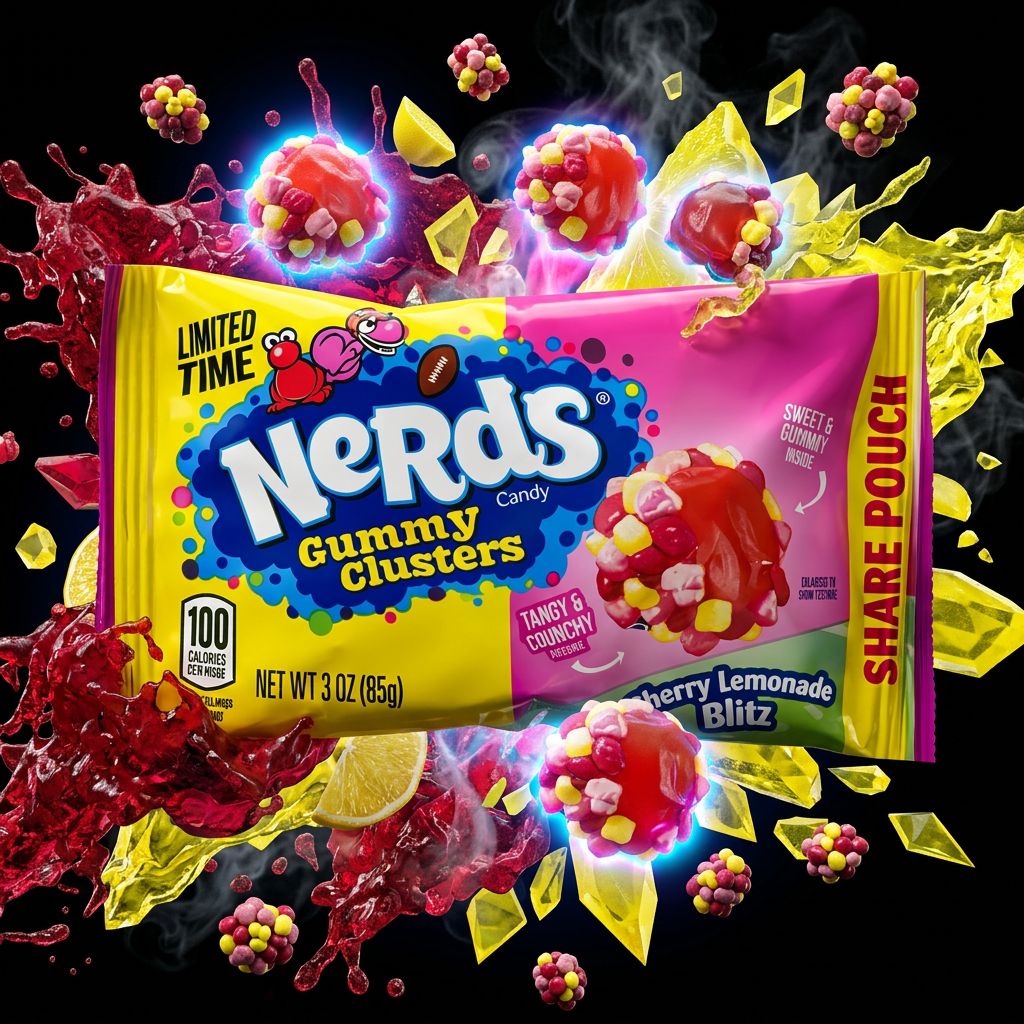 Nerds Gummy Clusters Cherry Lemonade, bonbon américain croquant et gommeux cerise citron, disponible sur My American Shop