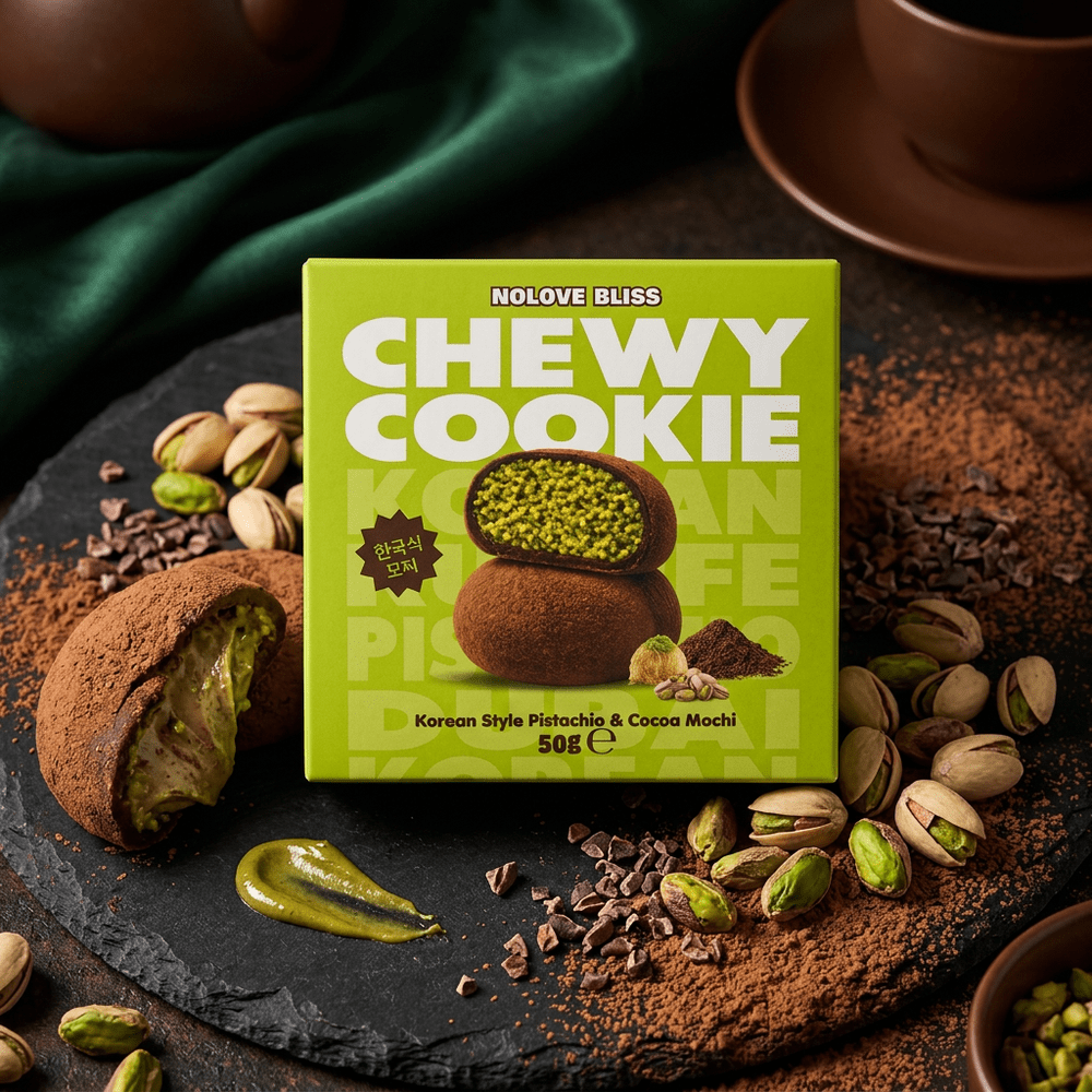 NoLove Bliss Galleta Masticable de Pistacho, Cacao y Mochi
