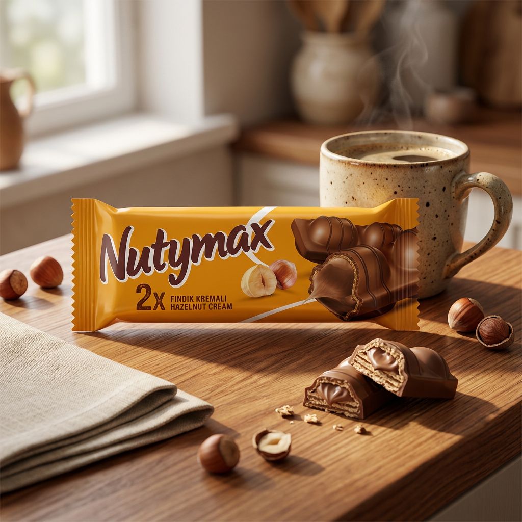 Barquillo de chocolate con crema de avellanas Nutymax