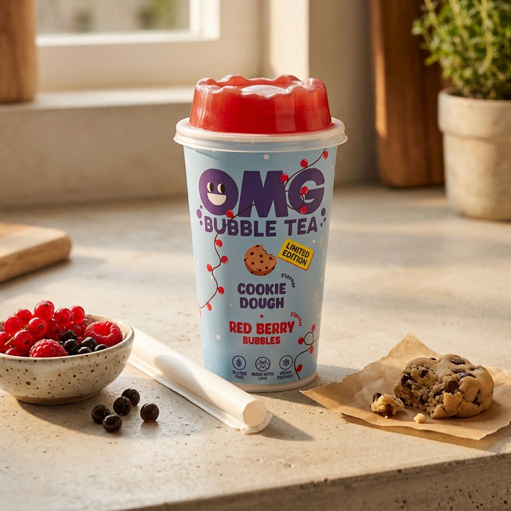 OMG Bubble Tea Masa de Galleta y Frutos Rojos