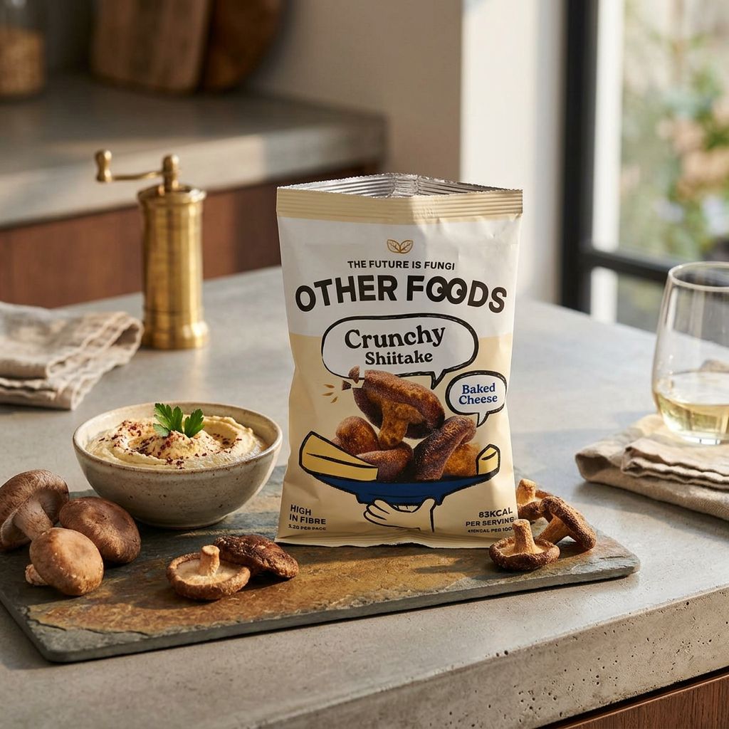 Otros alimentos Crujiente de shiitake y queso al horno