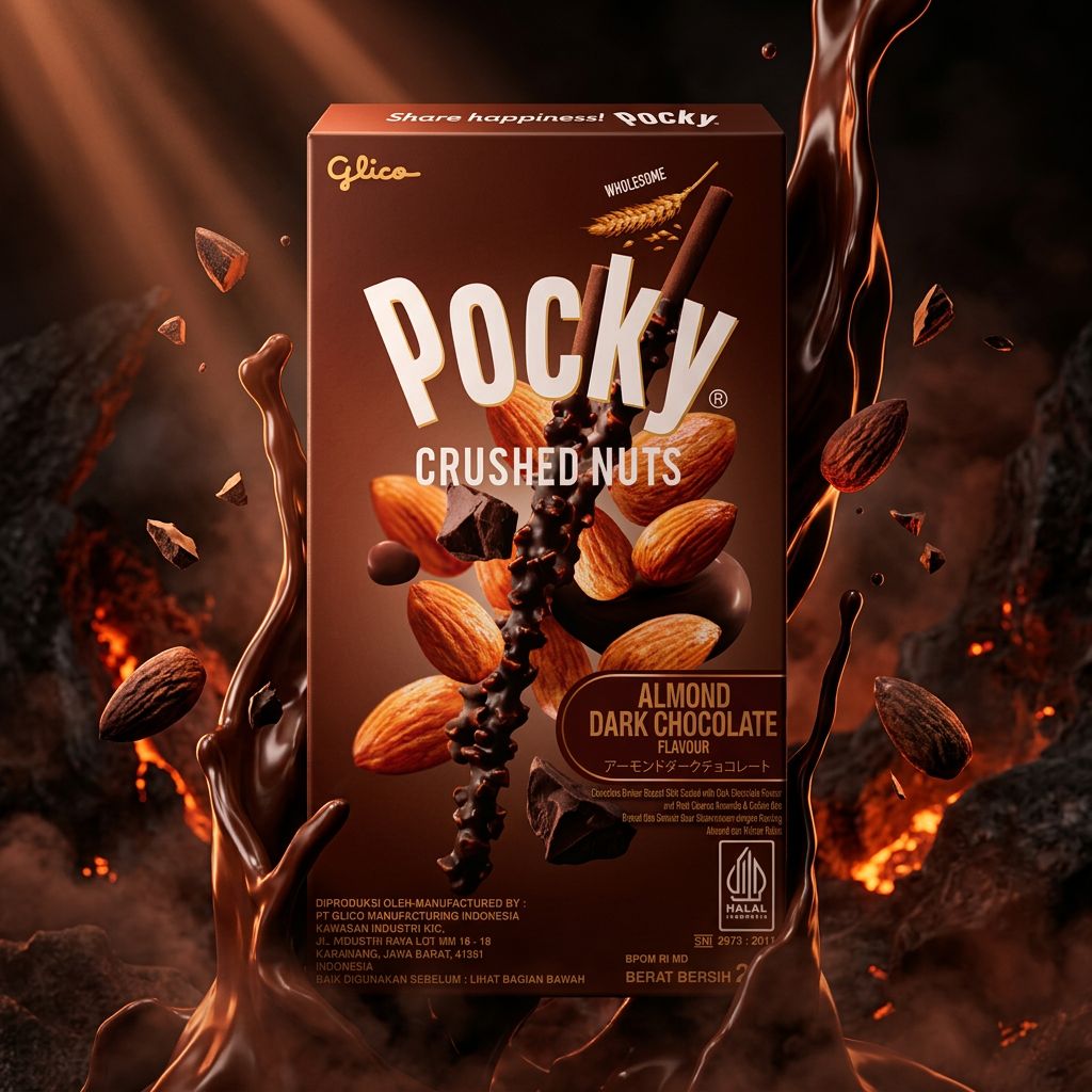 Pocky Almond Dark Chocolate Glico, biscuits sticks chocolat noir amandes, snack japonais importé, disponible sur My American Shop