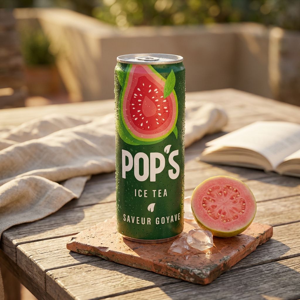 Refresco de té helado con guayaba Pop's, lata
